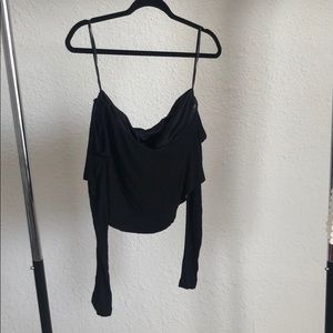 Off the shoulder black crop top